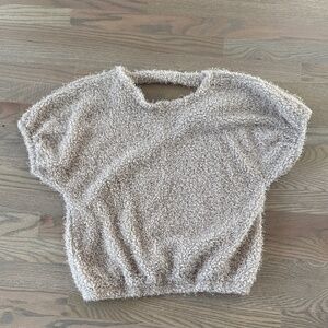 Tempted Hearts fuzzy short sleeve sweater Size M
